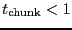 $\ensuremath{t_\ensuremath{\mathrm{chunk}}}< 1$