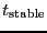 \ensuremath{t_\ensuremath{\mathrm{stable}}}