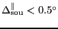 $\ensuremath{\Delta^\ensuremath{\mathrm{\Vert}}_\ensuremath{\mathrm{sou}}}< 0.5^\circ$