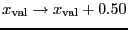 $x_{\ensuremath{\mathrm{val}}} \rightarrow x_{\ensuremath{\mathrm{val}}}+0.50$