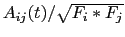 $A_{ij}(t)/ \sqrt{F_i*F_j}$