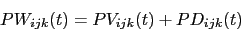 \begin{displaymath}
PW_{ijk}(t) = PV_{ijk}(t) + PD_{ijk}(t)
\end{displaymath}